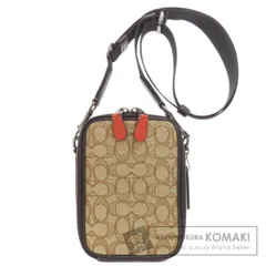 COACH コーチ CH097 スタントン クロスボディ シグネチャー ショルダーバッグ キャンバス レザー レディース [中古]