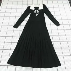 ◇ ⊇ ナチュラルビューティーベーシック NATURAL BEAUTY BASIC 長袖ワンピース ブラック系 PS レディース E  【1510070017291】