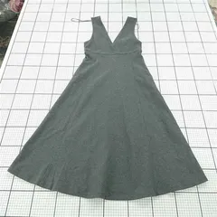 ◇ Θ ワンピース ユニクロ UNIQLO ブラッシュドジャージージャンパースカート グレー S レディース E  【1510070019141】