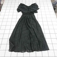 ◇ ⊂ マジェスティックレゴン MAJESTIC LEGON フリルオフショルダーワンピース ブラック系 レディース M E  【1510240006247】