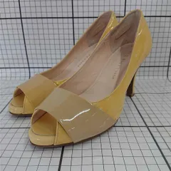 ◇ Θ ネオリズム NEO RHYTHM オープントゥエナメルパンプス イエロー系 23cm レディース E  【1510240007770】