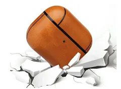 【新品・未使用品】AirPods Pro 対応 レザー調ケース（ライトブラウン）