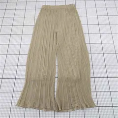 ◇ Θ ナイスクラップ NICE CLAUP プリーツワイドパンツ ベージュ系 レディース Fサイズ E  【1510290003227】