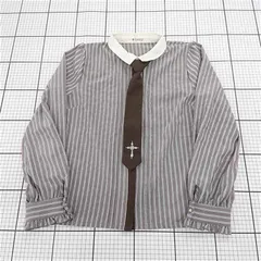 ◇ Θ アクシーズファム axes femme ストライプ柄ブラウス ネクタイ付き レディース F E  【1510290003814】