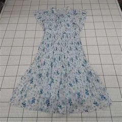 ◇ ⊂ ワンピース インデックス index 花柄プリーツワンピース Mサイズ ブルー系 レディース E  【1510290005313】