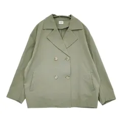 URBAN RESEARCH DOORS 撥水 ショートダブルコート 定価14300円 ジャケット 25SS ライトカーキ レディース アーバンリサーチドアーズ【中古】5-1118M♪