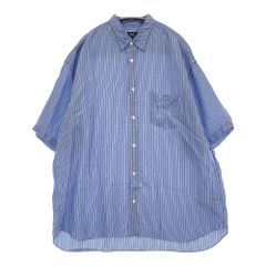COMME des GARCONS HOMME キュプラストライプ 製品加工 定価42900円 AD2024 半袖シャツ 25SS ライトブルー メンズ コムデギャルソンオム【中古】5-1118S♪