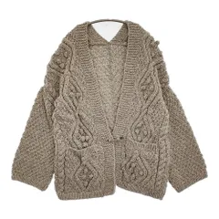 nest Robe ペルーニットポップコーンカーディガン 定価37400円 01234-1000 カーディガン 23AW ベージュ レディース ネストローブ【中古】5-1118T♪