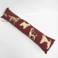 Laura Ashley HOME 未使用品 犬柄 ドラフトエクスクルーダー ドッグ クッション インテリア雑貨 レッド ベージュ ユニセックス ローラアシュレイ【中古】5-1118G♪
