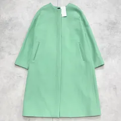 【新品同様】UNTITLED　アンタイトル　ノーカラーコート　ロング　ウール　グリーン　日本製　レディース　２
