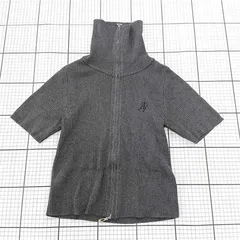 ◇ Θ ゴージ GORGE ハイネック半袖リブニットジップアップ グレー系 レディース F E  【1510290007584】