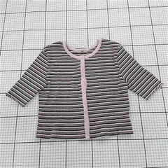 ◇ ⊂ ミスティック mystic ボーダーリブカーディガン ピンク系 レディース Fサイズ E  【1510290007560】