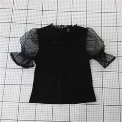 ◇ ⊂ ロジータ ROJITA ドットチュールパフスリーブトップス ブラック系 レディース 1 E  【1510290008871】のサムネイル