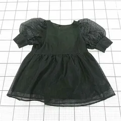 ◇ ⊂ プロズヴェルス prose verse パフスリーブメッシュトップス ブラック系 M レディース E  【1510290008178】