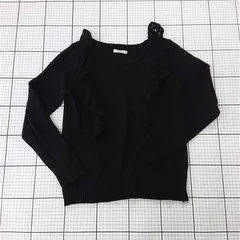 ◇ ⊇ ミスティック mystic フリルデザインニットセーター ブラック系 F レディース E  【1510290010171】