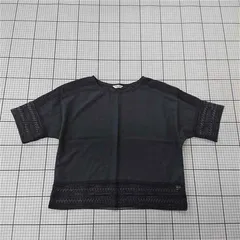 ◇ ⊂ サマンサモスモス Samansa Mos2 blue レース切替半袖ブラウス ブラック系 レディース F E  【1510290009847】