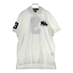 POLO RALPH LAUREN (ポロラルフローレン) ロゴ刺繍 バックワッペン ナンバリング 半袖ポロシャツ ホワイト