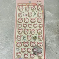 ちいかわ　ボンボンドロップシール　古本屋　カニ　カニちゃん　クリア　3D