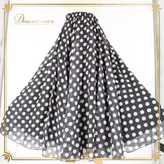 社交ダンス 衣装 スタンダード スカート レッスンウェア オールシーズン 白 黒 水玉 ホワイト系 ブラック系 AMYDANCE APPAREL シルエット 可愛い フェミニン レディース ダンスウェア おしゃれ 夏用 お出かけ 着回し 柔らかい 光沢感 幸運