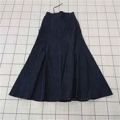 ◇ Θ マジェスティックレゴン MAJESTIC LEGON デニムフレアスカート Mサイズ ネイビー系 レディース E  【1510290011468】