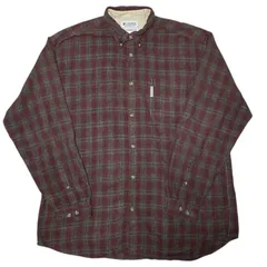 コロンビア チェック柄 Columbia フランネルシャツ ネルシャツ タータンチェック ブランドロゴ 2XL 赤 シャツ レディース ユニセックス メンズ 古着 長袖