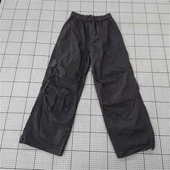 ◇ Θ 無印良品 MUJI メンズワイドパンツ 綿混 ブラック系 Mサイズ E  【1510290011567】