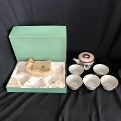 KUTANIYAKI 九谷焼 茶器 白粒全彩 唐草 急須　茶碗5個セット NA055