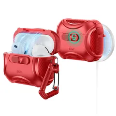 ESR AirPods Pro3 ケース（2025）MagSafe充電 USB-Cケーブル対応 落下衝撃保護 片手で簡単オープン キズ防止 AirPods Pro 第3世代 エアーポッズプロ3用 Cyberシリーズ レッド 1