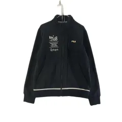 FILA メンズ100 ブラック トラック スーツ ジップアップ ジャケット K8805