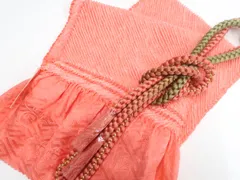 【一輝堂】和装小物 帯締め帯揚げセット 振袖用 丸組 総絞り 金糸 美品 帯締 帯揚 25w11-13976