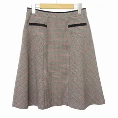 ハーモニカ HARMONICA フレアスカート 膝丈 チェック ポリエステル レーヨン M マルチ