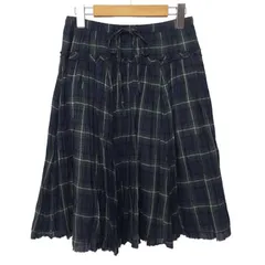 コーエン coen スカート ギャザー ひざ丈 チェック M 緑 グリーン