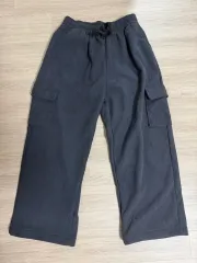 ブラック 起毛 ジョガー パンツ