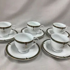 【未使用】ジョバンニ・バレンチノ　カップ&ソーサー　５客セット　金縁　イタリア　D359