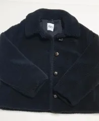 ザラ ブラック フリース クロップド ジャケット