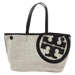 TORY BURCH(トリーバーチ) トートバッグ - アイボリー×黒 レザー