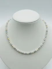 アコヤ パール 真珠 無調色 ネックレス マルチカラー SV シルバー 4.5-5.0mm AKOYA NATURAL