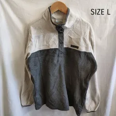 columbia コロンビア　ボタン付きフリース　トップス　グレー　ホワイト　白　灰　Lサイズ