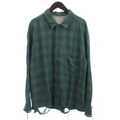 アンセルム ANCELLM RAYON CHECK SHIRT シャツ 長袖 ダメージ加工