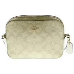 COACH (コーチ) CAMERA BAG シグネチャー キャンバス カメラバッグ ショルダーバッグ PVC ベージュ