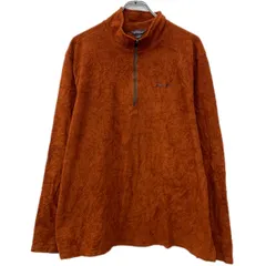 Eddie Bauer フリースジャケット L ダークオレンジ エディーバウアー ハーフジップ 刺繍ワンポイント アウトドア 無地 秋物 a712-5011