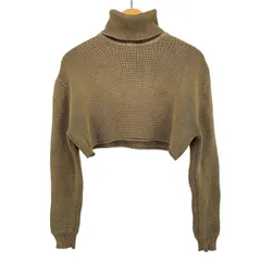 ザラ ZARA ハイネック クロップド  コットン ニット レディース import：S 