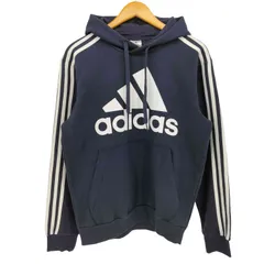 アディダス adidas エッセンシャルズ 3ストライプ 裏起毛 スウェット パーカー メンズ import：M 