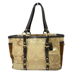 COACH(コーチ) トートバッグ パッチワーク ギャラリートート 10388 カーキ×ゴールド×マルチ レザー