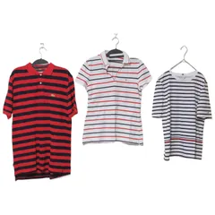 RE261 【まとめ売り】TOMMY HILFIGER トミーヒルフィガー　半袖ポロシャツ　半袖Tシャツ　ボーダー　赤　レッド　白　ホワイト　白黒　メンズ　レディース　XS M L コットン　オシャレ