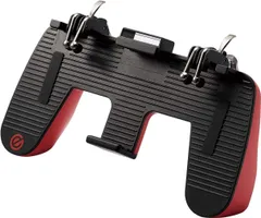 488 エレコム スマホゲーム コントローラー 【 グリップ / 4ボタン 】 iPhone/Android 対応 ダイレクトタッチアダプター付属 FPSゲーム用 レッド P-GMGD4B01RD