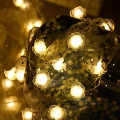 LEDイルミネーションライト バラ ローズ 花 イルミネーションフェアリーライト クリスマス ライト led ツリー 電飾3M 20個 フェアリー電飾led USB給電式 防滴防塵 屋内屋外両用 キャンプ 吊り下げ テント 誕生日 結婚式 新年 祝日 庭対応 