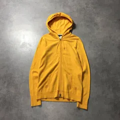 WQ925●TOMMY HILFIGER：カシミア混ジップアップパーカー ●M● イエロー フーディー トミーヒルフィガー