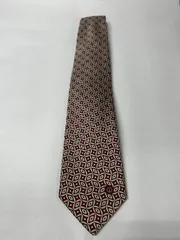 【美品】dunhill ダンヒル ネクタイ エンジ ボルドー 幾何学模様 総柄 シルク ビジネス