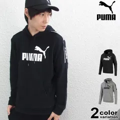 PUMA プーマ パーカー プルオーバー AMPLIFIED フーディ パーカー スウェット ブラック グレー 580438